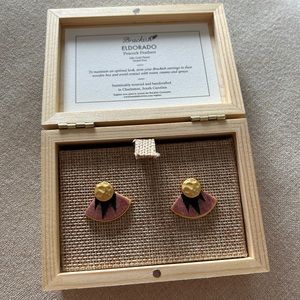 Brackish Feather Earrings 24k gold